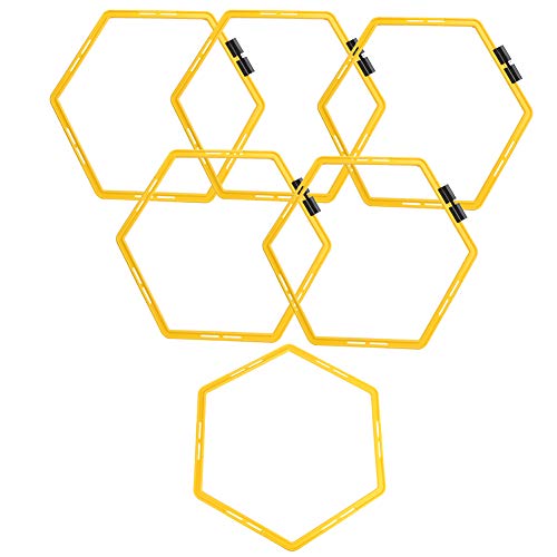 Outroad Speed Agility Training Ladder Rings Set,6Pcs Agile Ring Polygon Physical Training Hexagonal Step Suit Football Equipment