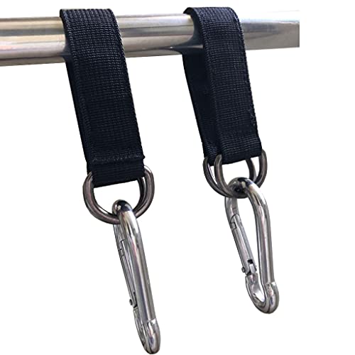 Swing Straps, 2 PCS 24cm / 9.45inches Heavy Duty Hanging Straps Holds 440 lbs with Carabiner Perfect for Tree Swing Seat, Hammock, Plank
