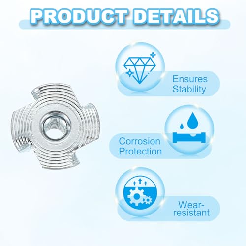 PATIKIL M4 T-Nuts, 40 Pcs Zinc Plated Steel 4-Pronged Tee Blind Nut 12 mm Length Four-jaw t Nuts Threaded Inserts Hardware for Wood Furniture Cabinetry Rock Climbing Holds - size: M4x12 mm