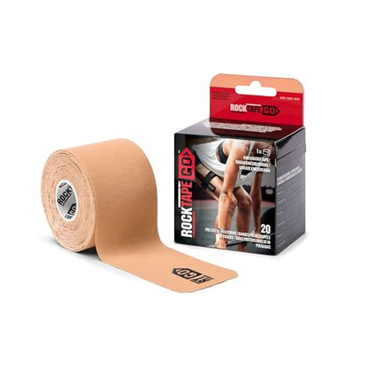 RockTape Go Standard Adhesive Pre-Cut Kinesiology Tape (Beige) - color: Beige, style: STANDARD