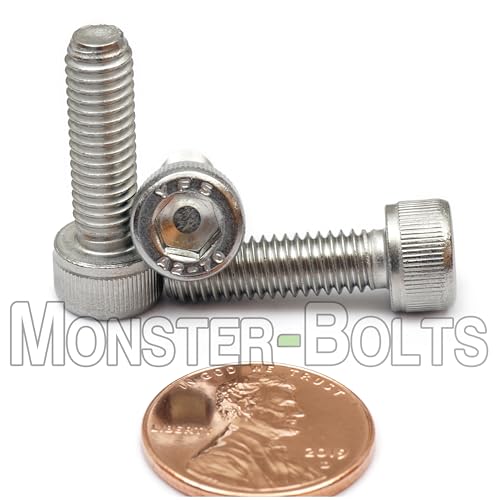 MonsterBolts - M6 x 20mm Socket Head Screws, DIN 912, Stainless Steel, 10 Pack - size: M6 x 20mm