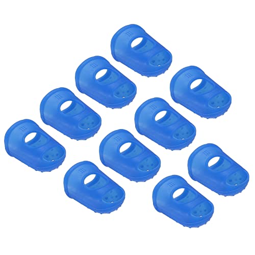 PATIKIL Finger Tips Anti Slip Fingertip Protector, 20 Pack 29mm Silicone Finger Guard for Paper Sorting Sewing Guitar Playing, Dark Blue L Size - color: Dark Blue