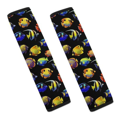 2 Pack Tropical Colorful Fish Car Seat Straps Shoulder Pads Soft Padded Seat Belt Cushion for Kids, All Vehicles, Pressure Relief - color: Pattern 836