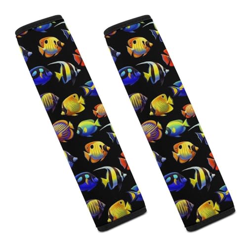 2 Pack Tropical Colorful Fish Car Seat Straps Shoulder Pads Soft Padded Seat Belt Cushion for Kids, All Vehicles, Pressure Relief - color: Pattern 836