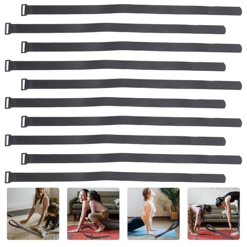 Veemoon 12pcs Adjustable Hook and Loop Buckle Straps 25mm X 600mm Reusable Elastic Yoga Mat Carrier Straps Multipurpose Cord Ties for Yoga, Luggage, and Outdoor Gear