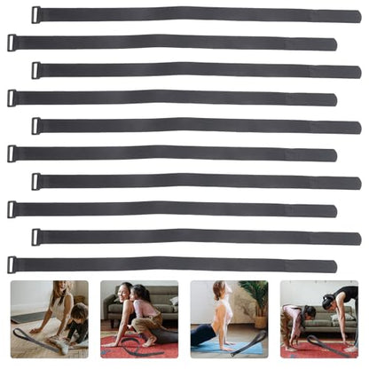 Veemoon 12pcs Adjustable Hook and Loop Buckle Straps 25mm X 600mm Reusable Elastic Yoga Mat Carrier Straps Multipurpose Cord Ties for Yoga, Luggage, and Outdoor Gear