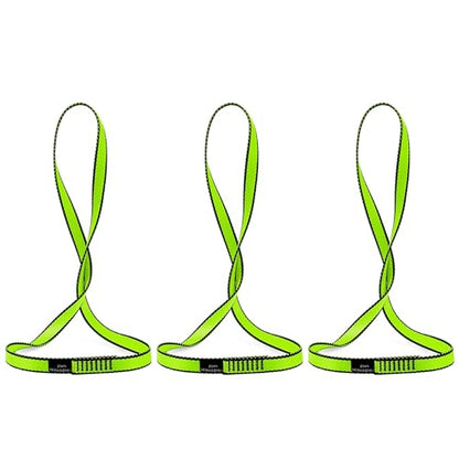 18MM Nylon Climbing Sling Runner 23KN CE2008/EN566 Rock Climbing Webbing Straps for Outdoor Climbing, Rappelling, Swing, Yoga Hammock etc - color: Green|60cm/24inch|3PCS