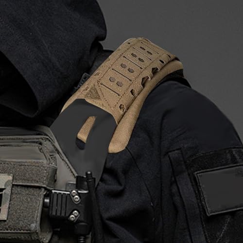 2 Pack Shoulder Strap Pad for Tactical Vest, Breathable Backpack Strap Pads Bag Strap Soft Mesh Cushion Pads for Plate Carrier, Chest Rig, Sling Bag, Duffle Bag - color: Khaki