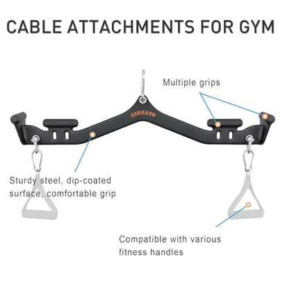 Multi-Grip LAT Pulldown Attachments, LAT Pull Down Bar, Cable Machine Attachment for Back Muscles Training, Tricep Strength Training Bars Gym Handles for Home Gym Fitness - color: KOR05