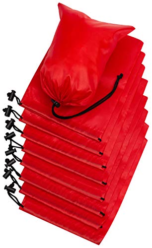 PALTERWEAR Drawstring Pouch with Toggle (6 x 8 Inch, 12 Pack, Red) Nylon Cinch and Ditty Bag for Travel, Office and Storage - color: Red, size: 6 x 8 - 12 pack