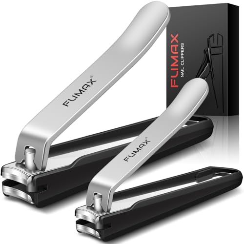Nail Clippers for Men Women with Catcher, 2-Pack Large & Small Nail Cutter for Fingernails & Toenails, Sharp Stainless Steel Heavy Duty Fingernail Clipper Gifts for Adults