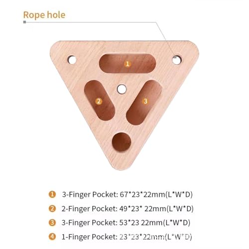 Hangboard Rock Climbing Triangular Wooden Grip Strengthener with | Hangboard Doorway Mount for Home Playroom Garage Basement Apartment Gym Dorm Studio