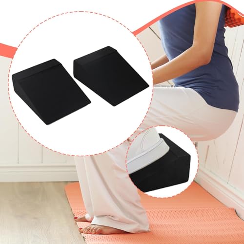 Colaxi 2X Squat Wedge Blocks Yoga Block Durability Non Slip Calf Stretching Equipment Squats for Balance Workout Pilates