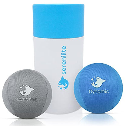 Serenilite Hand Therapy Exercise Stress Ball Bundle - Stress Ball 2.0 with Dynamic Resistance & Grip Strengthening - Therapeutic Hand Restoration - color: Grey, Blue