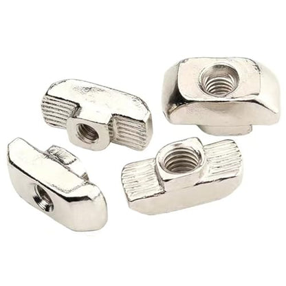 50 Pcs 3030 Series M5 T Nuts, T Slot Nut Hammer Head Fastener Nut, Nickel Plated Carbon Steel Nut for European Aluminum Profile,Drop in T Slot Nuts Assortment Kit(30-M5) - size: 30-M5(50 Pcs）