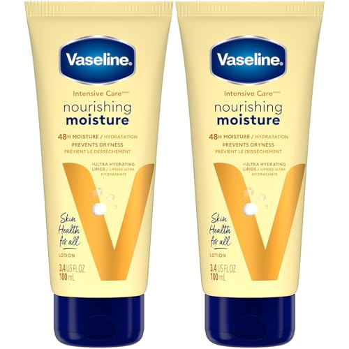 Vaseline Lotion, Intensive Care Nourishing Moisture 2-Pack – Moisturizer with Oat Extract + Ultra-Hydrating Lipids for Healing Extremely Dry Skin, 3.4 Oz Ea - size: 3.4 Ounce (Pack of 2)