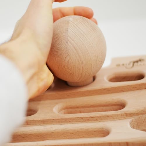 FingerPeg 1.0 Hangboard – Fingerboard Training Board for Climbing with Pull-Up Bars – Sleek Wooden Climbing Board with Ergonomic Design – Supports up to 265 lbs - style: Fingerpeg 1.0 + Spherical Holds