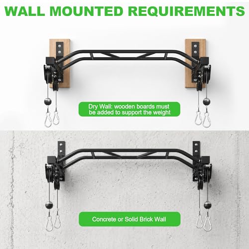 Fitvids Wall Mounted Pull Up Bar, Heavy Duty Multi-Grip Chin Up Bar for Home Gym, 450 lbs Weight Capacity Upper Body Strength Training Equipment, Multiple grip styles available
