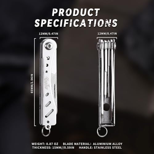 OUTU Multitool,6 in 1 Keychain Stainless Steel EDC Pocket Tool with Bottle Opener, Screwdrivers,SIM Ejector, Compact Gear Eject Card Pin with Gift Box (Silver) - style: Silver