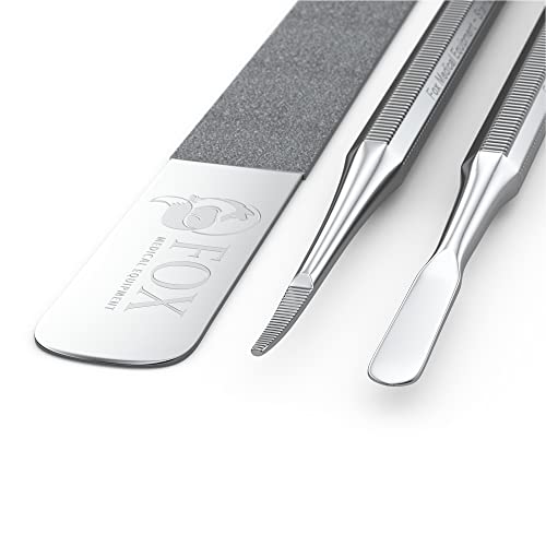 Fox Medical Equipment Ingrown Toenail Treatment Kit – Diamond File & Professional Toenail Lifter Tool – Surgical Stainless Steel Set for Pain-Free Relief, Precision Pedicure & Safe Nail Care