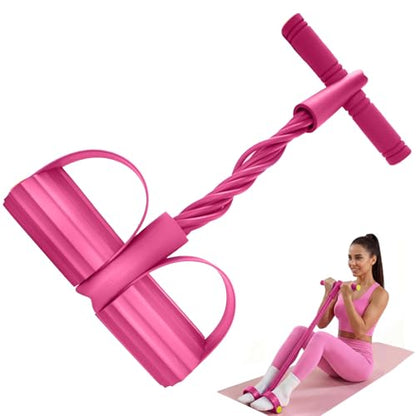 8 Tube Resistance Band with Handles,Multifunction Fitness Equipment,Durable TPE Tension Rope for Full-Body Workout, Abdomen,Waist,Arm,Leg - color: Pink