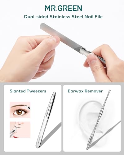 Manicure Set, Pedicure Sets, Nail Clipper Sets, Stainless Steel Professional Nail Cutter Kits with Travel Case (12 Count)