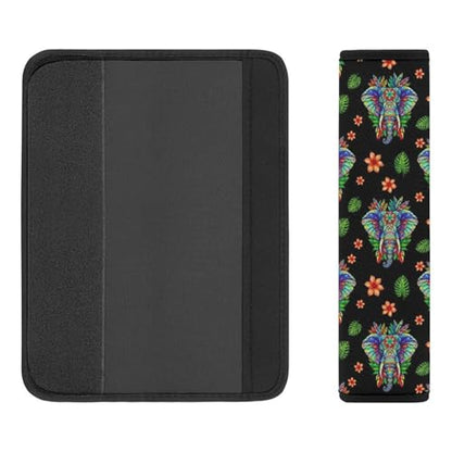 1 Pair Universal Soft and Comfortable Seat Belt Shoulder Pad for Kids, Stroller Pushchair High Chair, Tropical Elephant Boho Mandala Shoulder Protector, Anti-Slip Pad - color: Pattern 1215