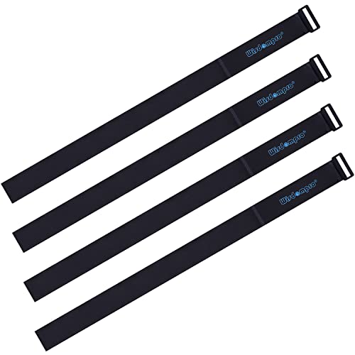 Wisdompro Extra Large 4 Pack 2x60" Hook and Loop Tie Down Straps Heavy Duty | Durable Nylon, Reusable, Long, Wide, Black, Functional, Adjustable Fastening Cinch Strap Cable Cord for Home, Office, Outdoor - size: Extra Large 4 Pack, 2 x 60 Inch