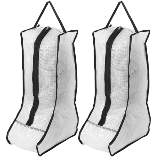 INOOMP 4-Pcs Boot Storage Cases with Zipper for Shoes - Clear PVC Pouch