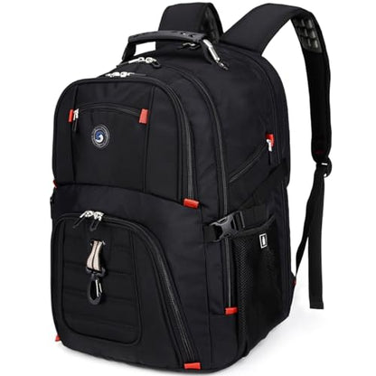 SHRRADOO Extra Large 50L Travel Laptop Backpack with combination lock,High School College Backpack Airline Approved Business Work Bag Fit 17 Inch Laptops for Men Women,Black - color: Black