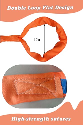 Polyester Eye & Eye Round Sling, 26,000 lbs Capacity, 13 FT Heavy Duty Rigging Lift Sling with Reinforced Eyes for Crane, Hoist, Recovery, Construction, Material Handling