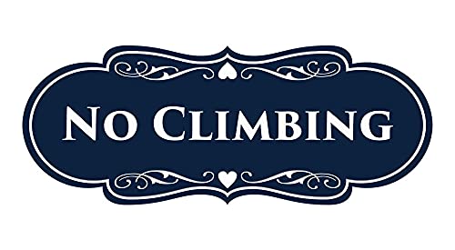 Signs ByLITA Designer No Climbing (Navy Blue/White) - Small - color: Navy Blue / White, size: 2 x 5" - Small (1 Pack)