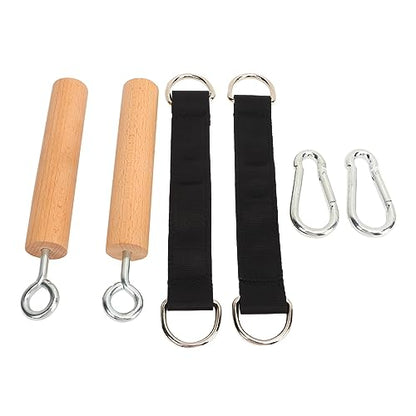 Wooden Pull Up Climbing Hold Grips, 1 Pair Hand Grips Strengthener Exerciser Training Tools for Grip Strength, Kettlebells, Workout