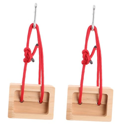 LALAFINA 2pcs Wooden Hangboards for Rock Climbing Training Portable Fingerboard Climbing Holds for Finger Strength and Endurance Building Home Gym Bouldering Equipment