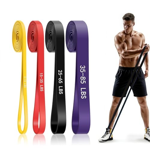 Pull Up Bands, Resistance Bands, Exercise Bands for Full-Body Training | Pull Up Assistance Bands Set for Men & Women, Fitness, Physical Therapy, Stretch Workout Bands at Home, Gym - color: yellow