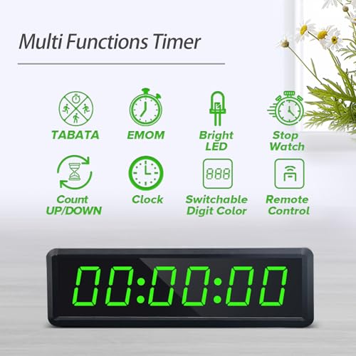 Gym Interval Timer, 12" Digital Wall Alarm Clock Timer for Interval Workout with Countdown/Up Stopwatch, Tabata EMOM Remote Control for Home Gym Boxing MMA Fitness - color: Gym Timer - 02