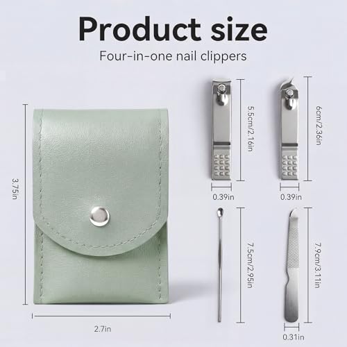 20-Piece Complete Nail Care Kit, Professional Manicure Set with Stainless Steel Tools for Home Use, Travel & Gifts | Portable Nail Clipper Kit in Gleen Case(Gleen) - color: Gleen