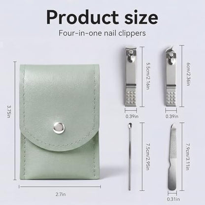 20-Piece Complete Nail Care Kit, Professional Manicure Set with Stainless Steel Tools for Home Use, Travel & Gifts | Portable Nail Clipper Kit in Gleen Case(Gleen) - color: Gleen