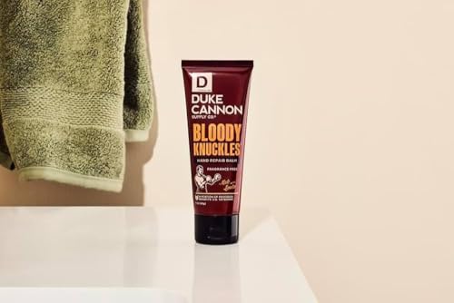 Duke Cannon Supply Co. Bloody Knuckles Hand Repair Balm for Men - 3 oz Travel Size Hand Cream - Fragrance- Free Moisturizing Cream for Dry Cracked Hands - Non-Greasy Lanolin Formula - size: 3 Ounce (Pack of 1)