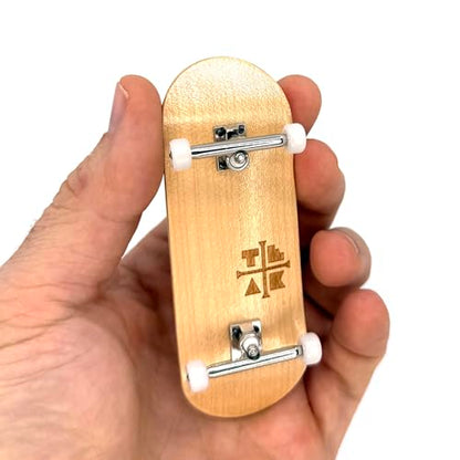 Teak Tuning 34mm Pro Fingerboard Complete - Fully Assembled with Pro Level Components - Pro Shaped Wooden Deck (34x97mm), UltraSpin Bearing Wheels, Prodigy Gen2 Trucks - Silver Heels - style: Silver Heels Edition