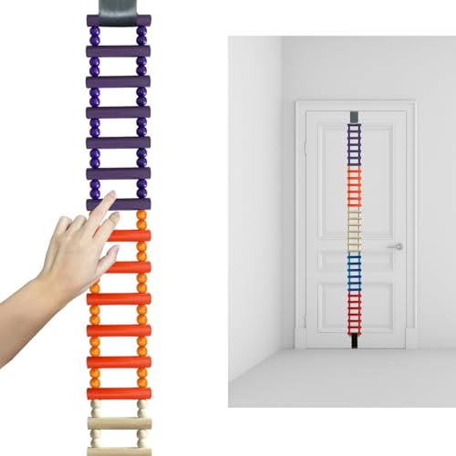 Portable Over-The-Door Shoulder Finger Ladder, Shoulder Pain Relief Wooden Finger Ladder for Hand Therapy and Joint Rehabilitation (Colorful 02) - color: Colorful 02