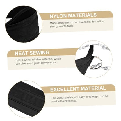 ABOOFAN Nylon Weightlifting Belt with Chain for Bodybuilding and Core Strength Training Fitness Resistance Belt for Men and Women Support for Squats Deadlifts Running Hiking and Climbing