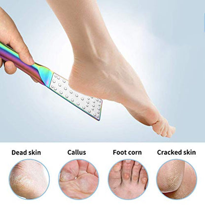 2 Pack Pedicure Foot File Callus Remover, Double-Sided Scrubs Stainless Steel Foot Rasp Professional Dead Skin Callus Accessories for Wet and Dry Feet - size: 2