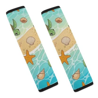 2PCS Turtle Beach Car Seat Straps Shoulder Pads Soft Padded Seat Belt Cushion for Adult Use, Car Seats Pushchair Strollers High Chair Pushchair, Anti-Slip Pad - color: Pattern 899