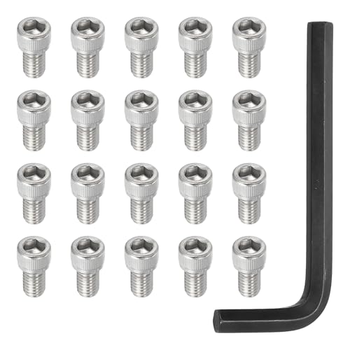 PATIKIL 3/8"-16 x 1/2" Socket Head Screws Cap Bolt, 10Pcs 304 Stainless Steel Hexagon Socket Screws with Hex Wrenches Full Thread for Road Bicycle Mountain Bike Auto, Silver/Black - color: Silver/Black, size: 3/8"-16 x 1/2"