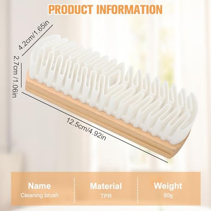 2PCS Suede Brush and Eraser Set,Professional Suede Shoe Cleaner for Shoes,Boots,Bag&Jackets,Wooden Handle Suede Cleaning Kit with Soft Brush&Stain Eraser for Nubuck,Leather&Furniture