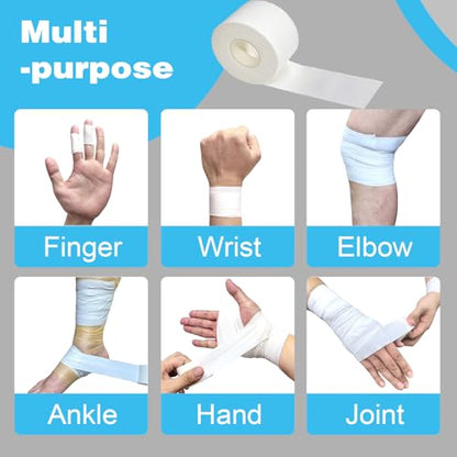 Athletic Tape Athletic & Medical Trainers & First Aid Tape for Injuries Wrist Ankle Finger Tape Easy to Tear & No Sticky Residue (White) (1.5in*15yd*2rolls) - size: 1.5in*15yd*2rolls