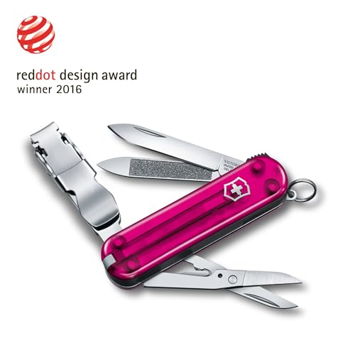 Victorinox 0.6463.T2 Folding Pocket Knife Nail Clip 580 - color: Transparent Pink