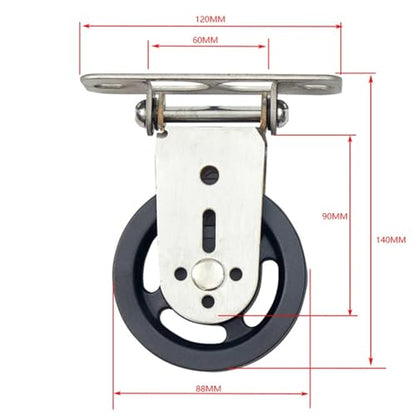 U Groove Stainless Steel Wall Pulley Wall Mount Home Gym Rotating Silent Pulley Bodybuilding Pulley LAT Lift Cable Muscle Pulley Mute Swivel Bearing Wheel(Nylon) - color: Nylon