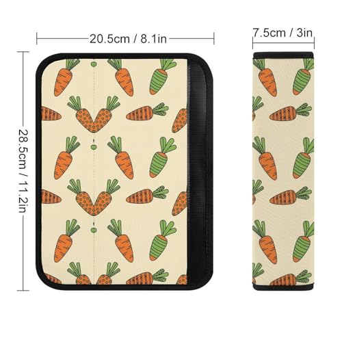 2PCS Five Watercolor Carrots Seat Belt Cover Breathable Automotive Seat Belt Protector for Adult Use, Most Cars, Pressure Relief - color: Pattern 329